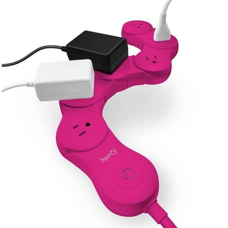 Quirky Quirky VPVP-PK01 Pivot Power - Flexible 6 Outlet Surge Protector; Pink VPVP-PK01